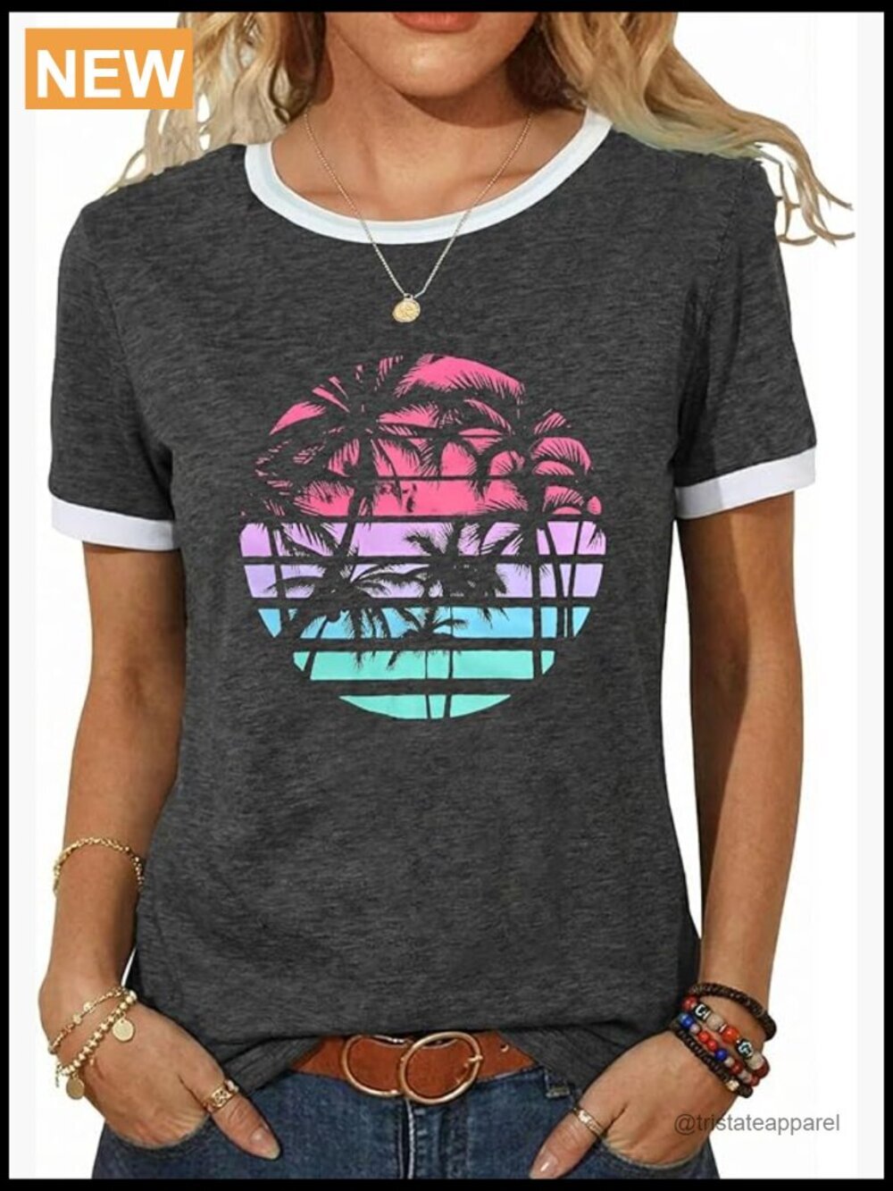 Casual Graphic Tee Short Sleeve Crew Neck Soft Stretch Comfort